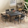 Crestlive Products Expandable Aluminum Outdoor Dining sets for 6-8 58" Extendable Patio Table Adjustable Rectangular Square Table with chairs - 2 of 4
