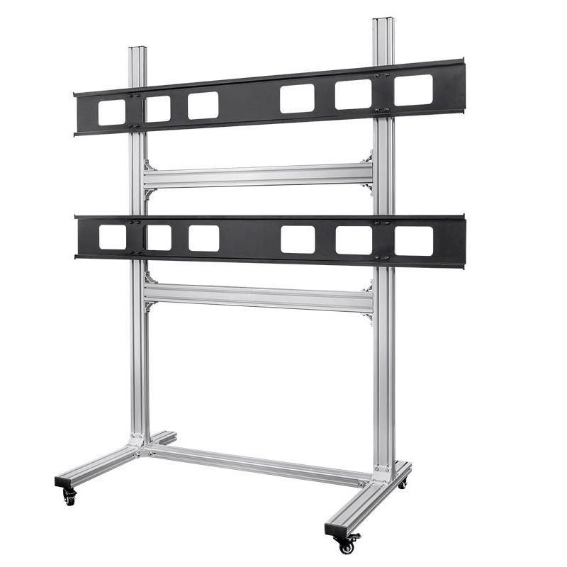 Monoprice Commercial Series 2x2 Video Wall Mount Bracket System Rolling Display Cart with Micro Adjustment Arms For LED, 1 of 7