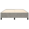 vidaXL Bed Frame Platform Bed Mattress Foundation Bedroom Furniture Velvet - Light Gray Queen 13.8" - 4 of 4
