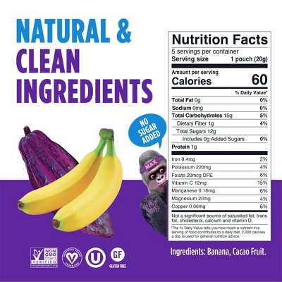BLUE STRIPES Superfruit Gummies Banana and Cacao Fruit - 3.5oz/5pk