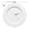 Smarty Had A Party 10.25" White w/ Silver Dots Blossom Plastic Dinner Plates - 120 pcs - 3 of 4