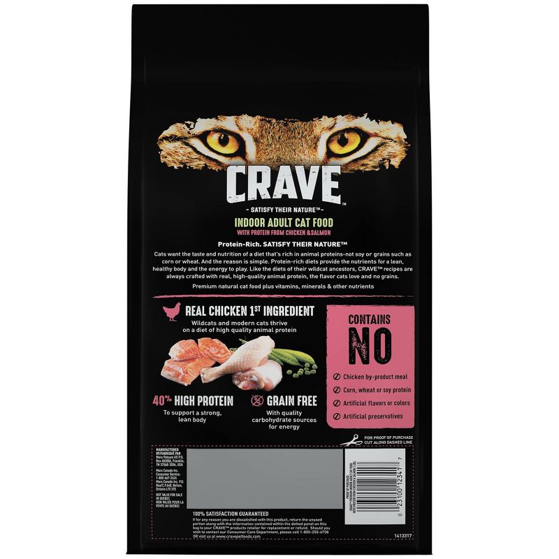 Crave Grain Free Indoor with Chicken & Salmon Adult Dry Cat Food, 3 of 6