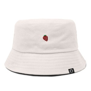 Dalix Lil Strawberry Embroidered Cotton Bucket Hat Outdoor Bucket Fruit Cap Womens - 1 of 4