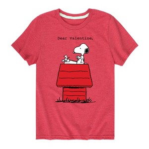 Boys' - Peanuts - Dear Valentine Snoopy Short Sleeve Graphic T-Shirt - 1 of 4