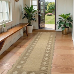 Lahome Diamond Double Frame Diagonal Faux Jute Rectangular Indoor Outdoor Area Rug - 1 of 4