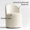 Best Home Office Chair with Wheels Chenille Barrel Upholstered Office Chair Armless for Home Office,Living Room-Tanpinhause - 4 of 4