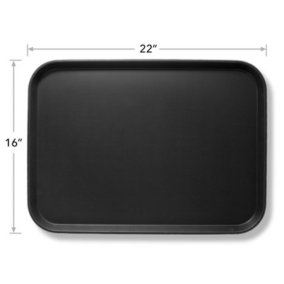 Jubilee Black Non-Slip Rectangular Heavy-Duty Serving Trays, Set of 2