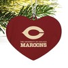 University of Chicago Maroons Logo Heart Love Wood Christmas Tree Holiday Ornament - 2 of 3