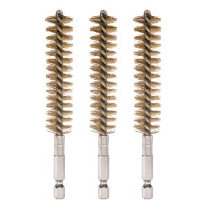 Unique Bargains Sturdy Wear-resistant 1/4" Hex Shank Handle Cleaning Brass Bore Brush - 1 of 4
