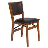 Set of 2 Retro Upholstered Back Folding Chair Fruitwood - Stakmore
