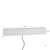 GDFStudio Ena Modern Wall Mounted Floating TV Stand with 3 Hidden Shelves, LED Light and Power Outlet - 3 of 4