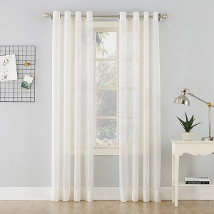 No. 918 Sheer Erica Crushed Voile Grommet Curtain Panel - 1 of 4