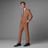Cloudstyle Mens 2 PCS Plaid Suits Slim Formal Suit Checkered Holiday Blazer Jacket Pants - 3 of 4