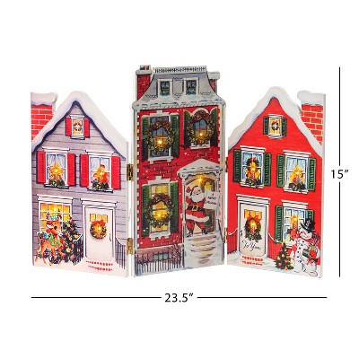 Mr. Christmas 15" Illuminated Folding Village Scene with LED Lights