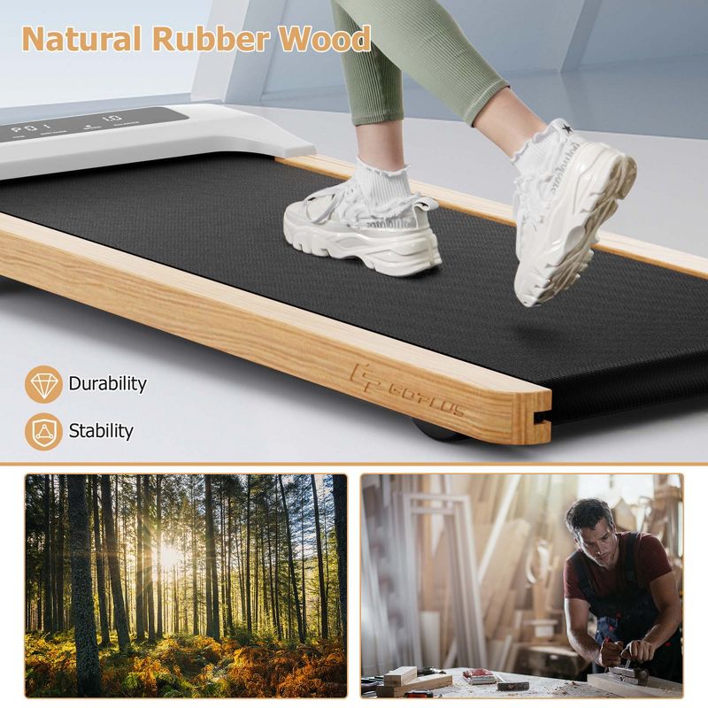 Costway Walking Pad Under Desk Treadmill with Remote Control for Home/Office LED Display, 5 of 11