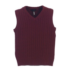 Gioberti Boy's 100% Cotton Soft V-Neck Cable Knit Sweater Vest - 1 of 3