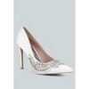 Rhinestones Embellished Satin Stiletto Pumps Women - 2 of 4