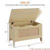 Living Room Storage Chest, Rattan Toy Chest, 30" Wooden Storage Bench with Safety Hinge, Blanket Chest, Entryway Bench, Supports 350 lb, Storage Trunk - 3 of 4