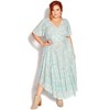 Women's Plus Size Spirited Floral Maxi Dress - sea foam | STARLING REINE - 2 of 4