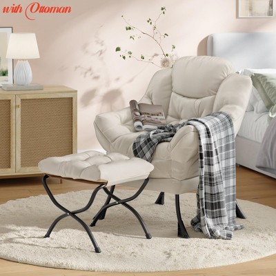 Office Large Comfy Lazy Chair for Living Room,Modern Leisure Armchair with Side Pocket,Accent Reading Sofa