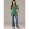 INSPIRE CHIC Women's Cowl Neck Short Sleeve Button Decor Ruched Front Casual  Basic T-shirt - 4 of 4