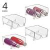 mDesign Plastic Free-Standing Stackable 3 Bottle Storage Rack, 8 Pack, Clear - 2 of 4