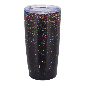 Elanze Designs Confetti Party Rainfall Rainbow Wrap-Around Design 20 Ounce Stainless Steel On-The-Go Coffee Mug, Thermal Travel Tumbler with Leak - 1 of 4