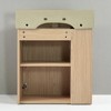 21.6'' Wall-Mounted Bathroom Vanity with Ceramic Sink, Left Side Open Storage, Wave Pattern Door, Soft-Close, Floating Cabinet - 4 of 4