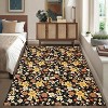 Traditional Floral Rug Modern Farmhouse Rug Stain-Resistant Non-Slip Soft Thin Floor Carpet Foldable Indoor Carpet - 2 of 4