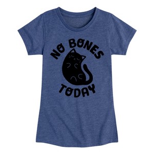 Girls' - Instant Message - No Bones Today Melty Cat Fitted Short Sleeve Graphic T-Shirt - 1 of 4