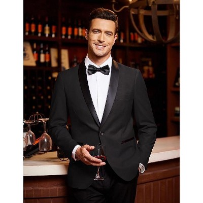 COOFANDY Men's Tuxedo Jacket One Button Dress Suit Blazer Jacket for Wedding Dinner Prom Party Red M — фото 4