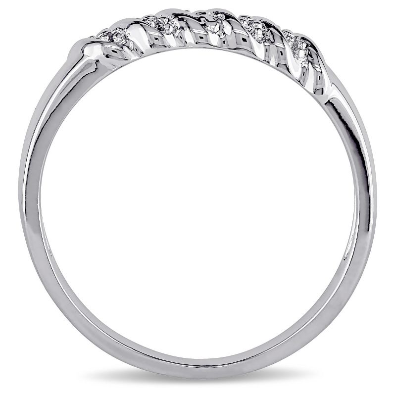 Diamond Illusion Wedding Band in Sterling Silver, 3 of 4