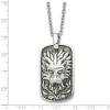 Black Bow Jewelry Men's Stainless Steel Antiqued Lion's Head Dog Tag Necklace, 22 Inch - 4 of 4