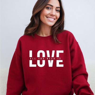 Simply Sage Market Women's Graphic Sweatshirt Love Is All You Need Split