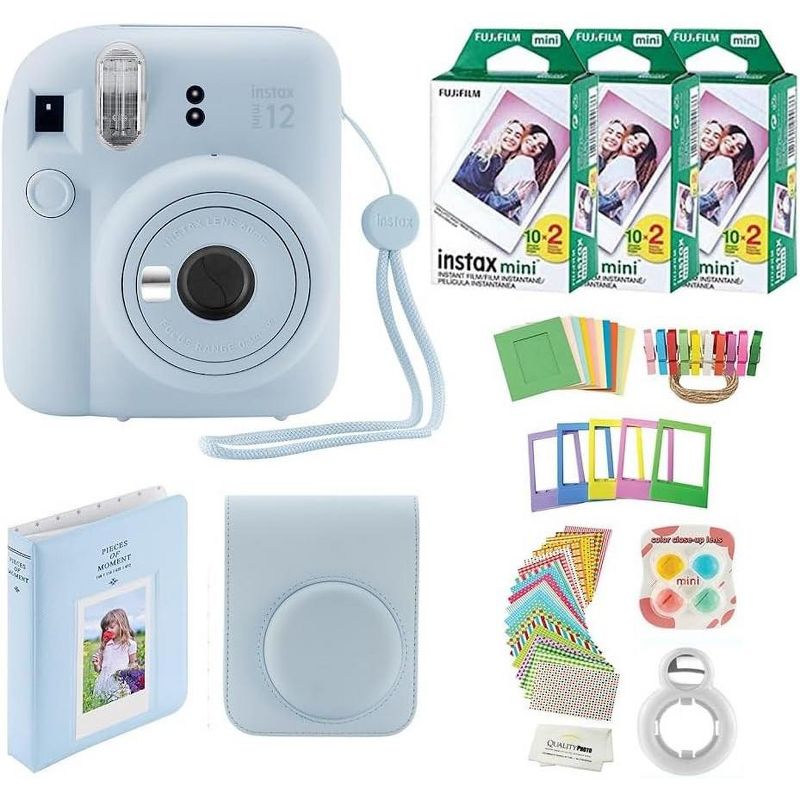 Fujifilm Instax Mini 12 Instant Camera with Case 60 Fuji Films Decoration Stickers Frames Photo Album and More Accessory kit, 1 of 8