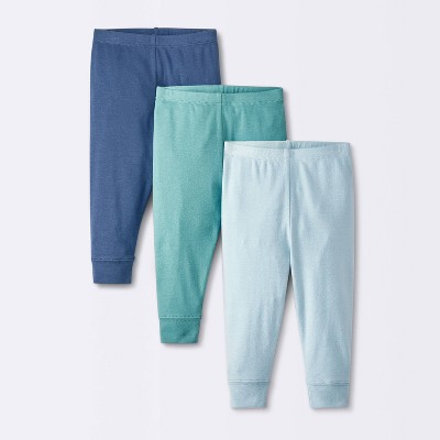 Baby 3pk Solid Cotton Pants - Cloud Island™ Blue 0-3M