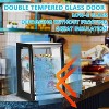 Commercial Refrigerator, Display Case - Merchandiser with Lighting, Black & Stainless Steel, 2 Adjustable Chrome Rust-Resistant Shelves - 4 of 4