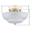 Claxy 3-light Modern Gold Metal with Scalloped Milk Glass Semi Flush Mount Ceiling Light for Living Room - 2 of 4