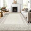 Beige Indoor Modern Soft Non Slip Geometric Bordered Area Rug Washable Throw Carpet 2 x 6(ft) - 3 of 4