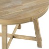 VYNXARIA Farmhouse Round Extendable Dining Table with 16" Leaf Wood Kitchen Table (Natural Wood Wash) - 4 of 4