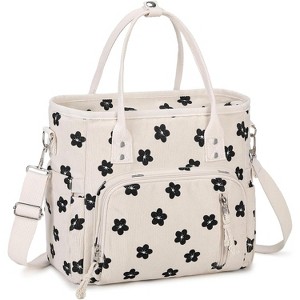 Lunch Bag for Women Men - Corduroy Lunch Tote Bag Reusable Insulated Lunch Box Portable Large Bags for Work Picnic or Travel - 1 of 4