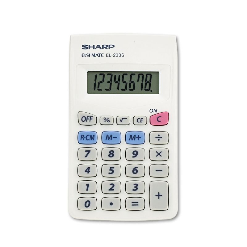Sharp EL233SB Pocket Calculator 8-Digit LCD , 1 of 4