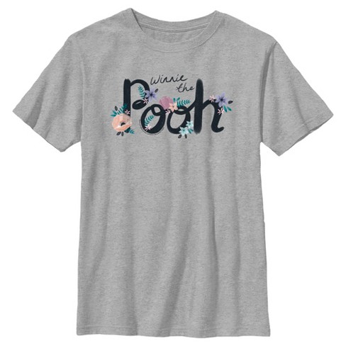 Boy's Winnie The Pooh Retro Floral Logo T-shirt : Target