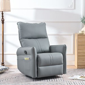 CENGHU Leather Rocking Recliner Chair, 360� Swivel Nursery Rocking Chair, Modern Glider Chair, Single Sofa Chair for Bedroom, Living Room - 1 of 4