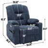 Gray Chenille Large Power Lift Recliner Chair with Massage and Heat 2 Steel Cup Holders for Elderly - 2 of 4
