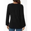 Coolmee Women Long Sleeve Shirts Fall V Neck Work Tops Fashion Tunic Sweaters Dressy Casual Winter Blouse - 4 of 4