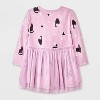 Baby Girls' Halloween Cat Witch Long Sleeve Tulle Dress - Cat & Jack™ Purple - 2 of 4