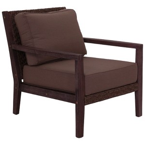 Courtyard Casual Bridgeport II Club Chair Stained Eucalyptus Wood KD  Sunbrella Fabric - 1 of 4