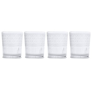Godinger Silver Set of 4 Claro Acrylic Double Old Fashion Glasses: 12 oz Capacity, Hand Wash, Clear Drinkware for Hot/Cold - 1 of 2