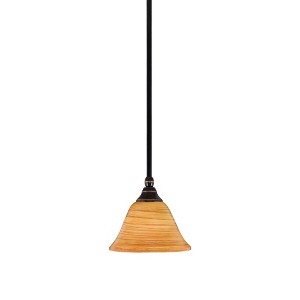 Toltec Lighting Any 1 - Light Pendant in  Black Copper with 7" Firré Saturn Shade - 1 of 1